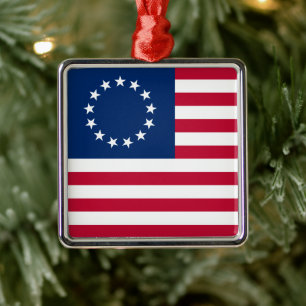 USA:s cirkelformade stjärnflagga, amerikanska flag Julgransprydnad Metall
