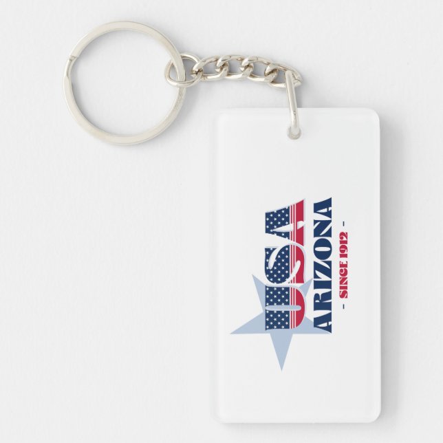 USA:s delstat Arizona Monogram akrylisk nyckelkedj (Framsidan)