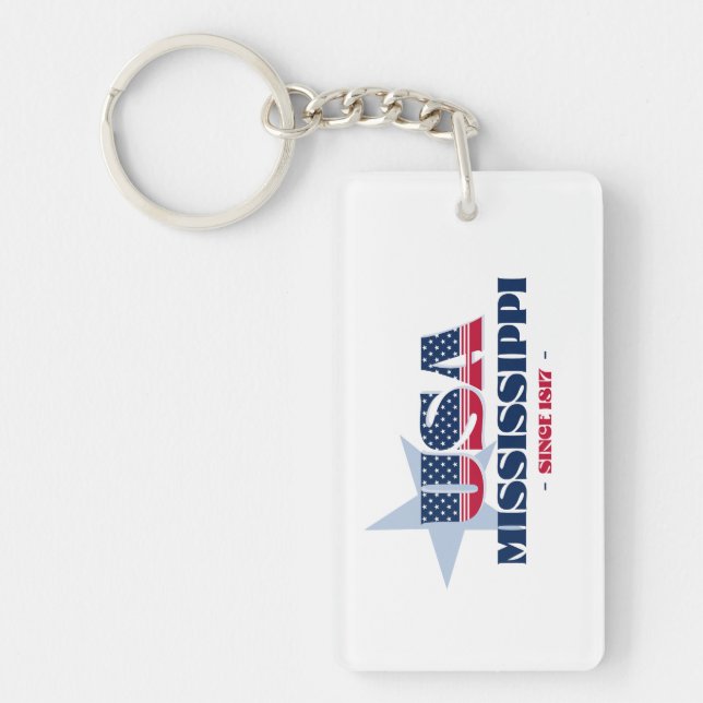 USA:s delstat Mississippi Monogram Acrylic Keychai (Framsidan)