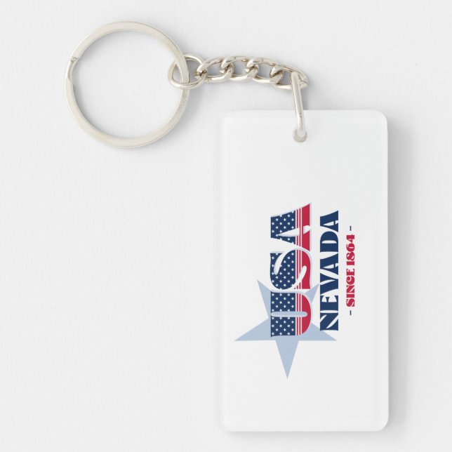 USA:s delstat Nevada Monogram akrylisk nyckelkedja (Framsidan)
