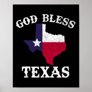 USA:s delstat Texas Flagga Texan Välsigna dig Texa Poster