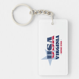 USA:s delstat Virginia Monogram Acrylic Keychain