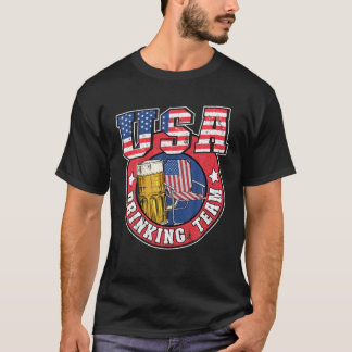 USA:s dricksgrupp USA:s amerikanska Flagga 4:e jul T Shirt