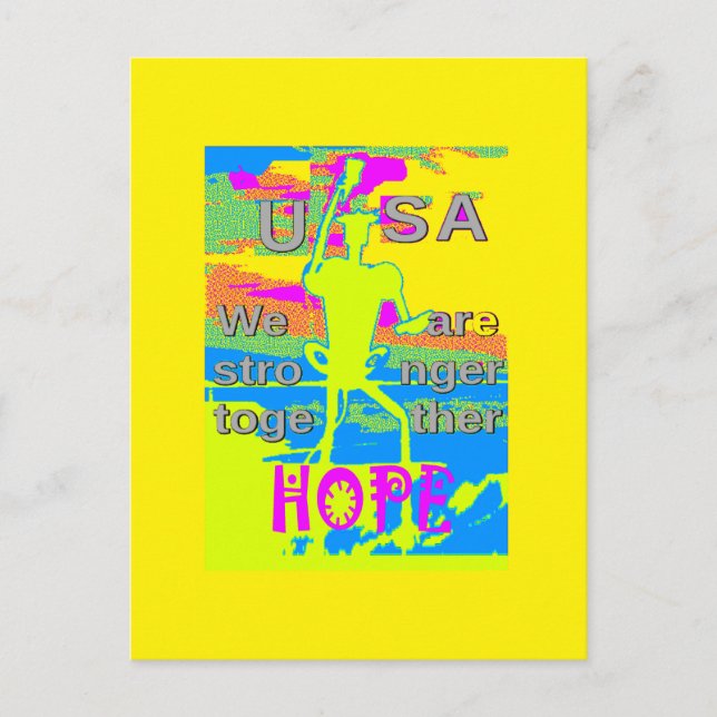 USA:s enhetsdesign: hopp och styrka Vykort (Framsida)