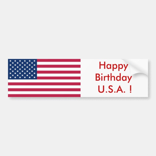 USA:s fästare Flagga, Grattis på födelsedagen USA! Bildekal (Framsidan)