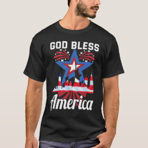 USA:s fjärde juli-lycklig som säger välsigna dig a T Shirt