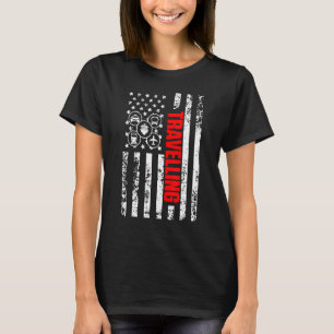 USA:s flag Utforska hela världen Patriotisk resa T Shirt