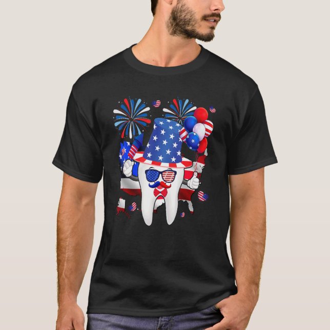 USA:s Flagga 4:e juli Amerikansk tandläkarassisten T Shirt (Framsida)