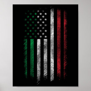 USA:s flagga 4:e juli Patriotic American Italia Fl Poster