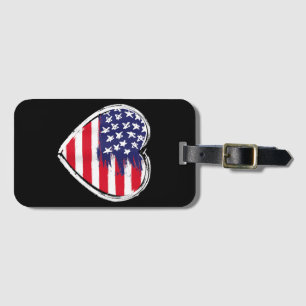USA:s Flagga 4 juli Patriotic American Stars Bagagebricka