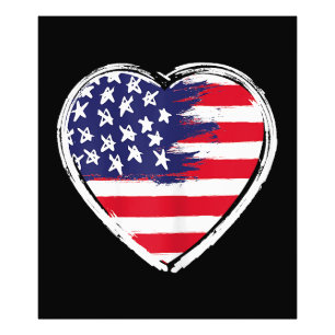 USA:s Flagga 4 juli Patriotic American Stars Fototryck