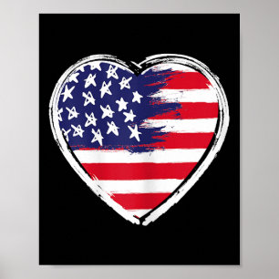 USA:s Flagga 4 juli Patriotic American Stars Poster