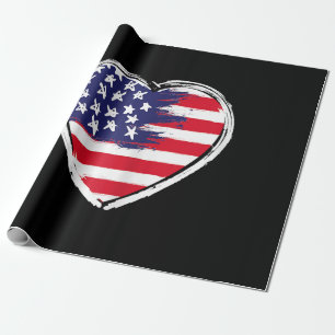 USA:s Flagga 4 juli Patriotic American Stars Presentpapper