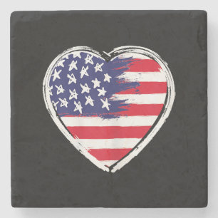 USA:s Flagga 4 juli Patriotic American Stars Stenunderlägg