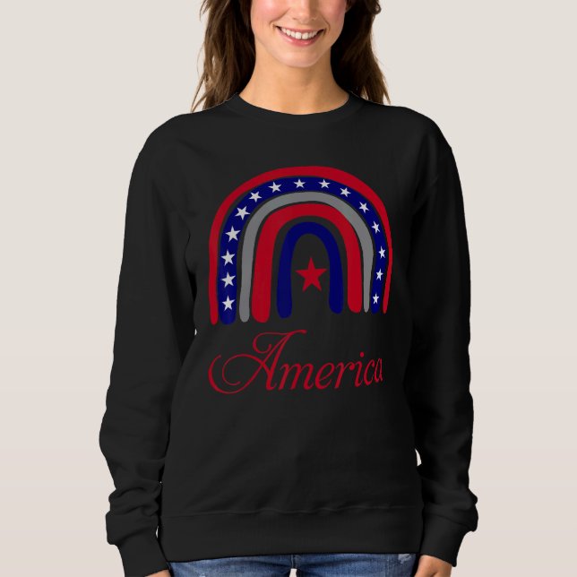 USA:s Flagga America Rainbow 4:e amerikanska patri T Shirt (Framsida)
