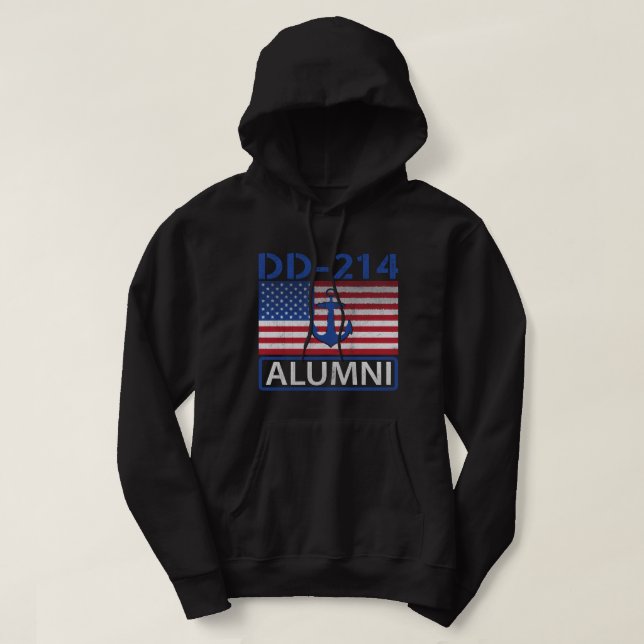 USA:s Flagga DD 214 Alumni Gift T Shirt Hoodie (Design framsida)