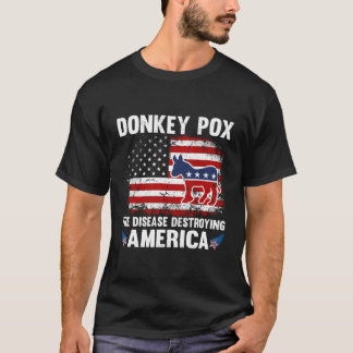 USA:s Flagga Donkey Pox the Disease Destroying Ame T Shirt