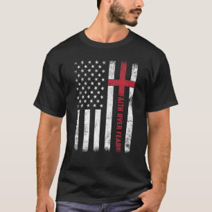 USA:s Flagga Faith over Fear Manar Womens Chri T Shirt