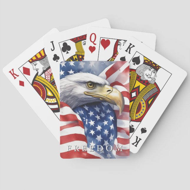 USA:s Flagga Freedom Eagle Motivational Inspiratio Casinokort (Baksidan)