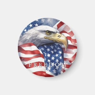 USA:s Flagga Freedom Eagle Motivational Inspiratio Magnet