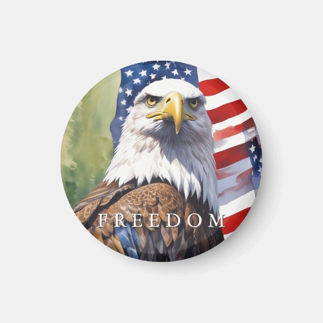 USA:s Flagga Freedom Eagle Motivational Inspiratio Magnet (Framsidan)
