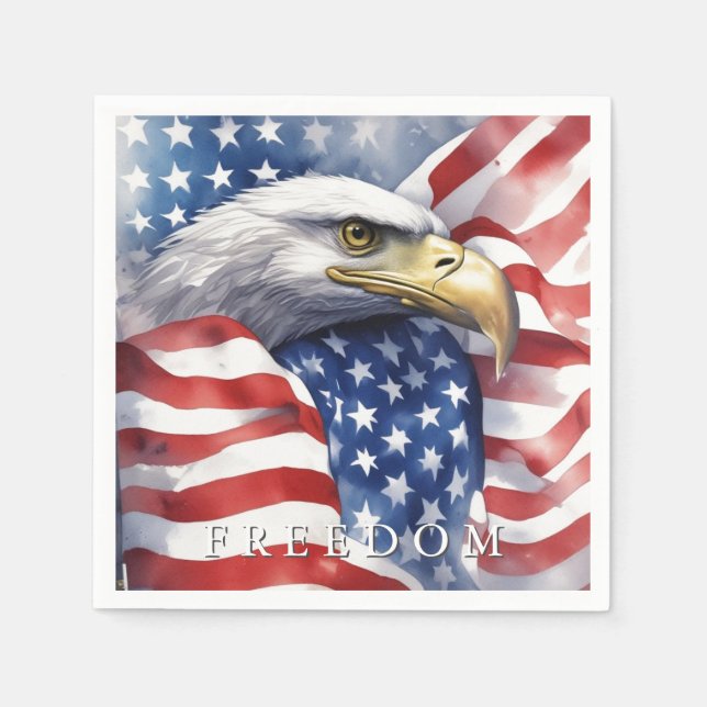 USA:s Flagga Freedom Eagle Motivational Inspiratio Pappersservett (Framsidan)