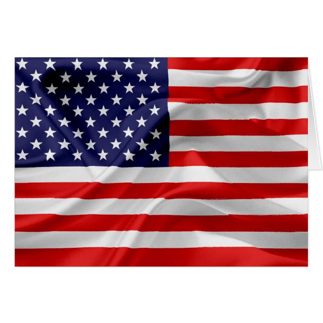 USA:s flagga Hälsningskort (Framsidan Horizontal)