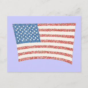 USA:s Flagga i pointillism, på vykort