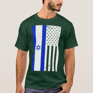 USA:s Flagga Israel T Shirt