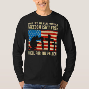 USA:s Flagga Kneel för Fallen Heder Patriots Me T Shirt