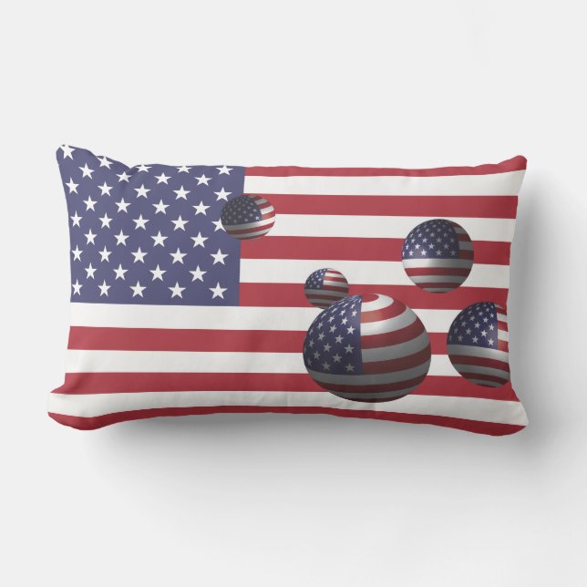 USA:s flagga Lumbarkudde (Framsida)