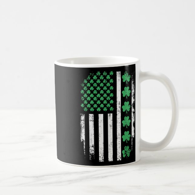 USA:s Flagga med schamrocks för St Patricks Da Kaffemugg (Höger)