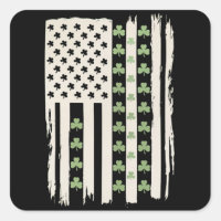 USA:s flagga med shamrocks för St. Patricks 