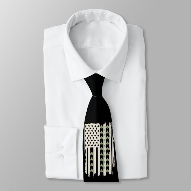 USA:s flagga med shamrocks för St. Patricks  Slips (Bunden)