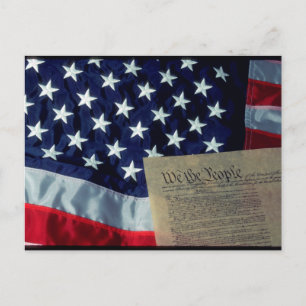 USA:s Flagga och konstitution Vykort
