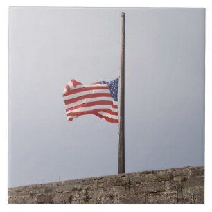 USA:s flagga på halv stång (USA) Kakelplatta