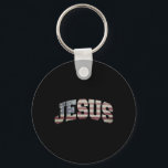 USA:s Flagga Patriotic 4:e juli Jesus Nyckelring<br><div class="desc">USA:s Flagga Patriotic 4:e juli Jesus</div>