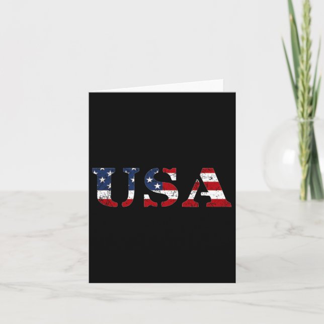 USA:s Flagga Patriotic Fjärde juli am Kort (Framsida)