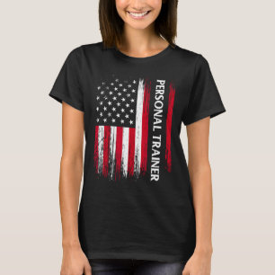 USA:s Flagga Personal Trainer Fitness Instruktion T Shirt