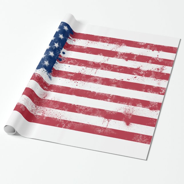 USA:s flagga Presentpapper (Utrullad)