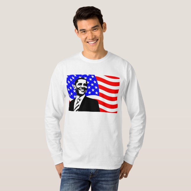 USA:s Flagga president Barack Obama Shirt Tröja (Hel framsida)