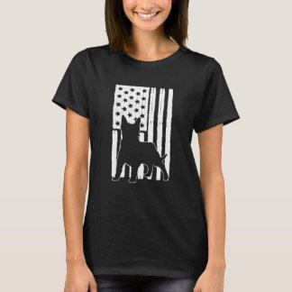 USA:s Flagga Silky Terrier-tema-Hund T Shirt