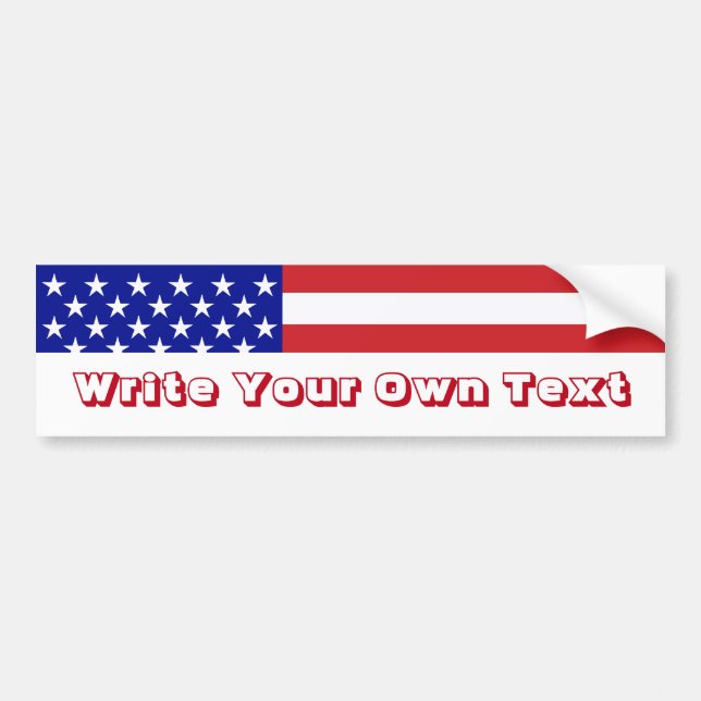 USA:s Flagga - Skriva din egen text Bildekal (Framsidan)