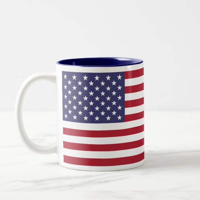 USA:s flagga Två-Tonad Mugg (Vänster)