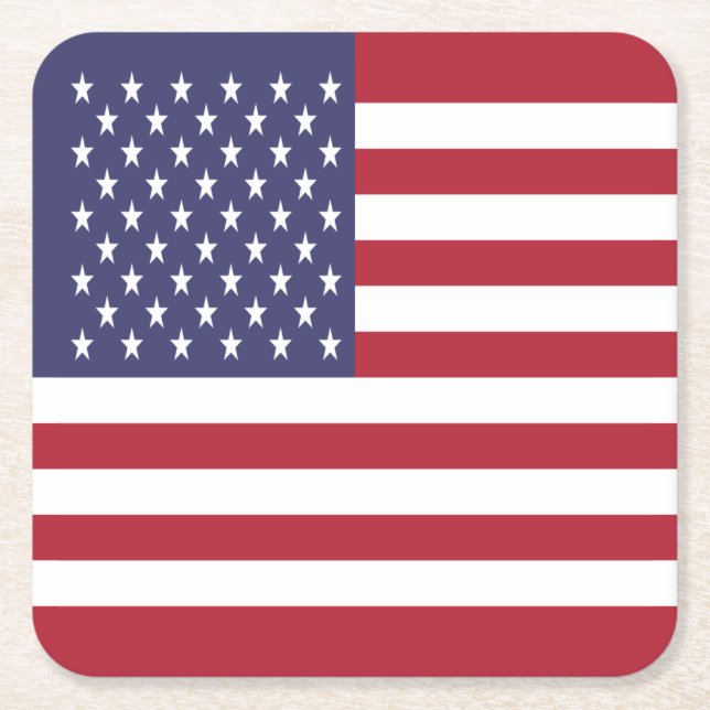 USA:s flagga Underlägg Papper Kvadrat (Framsidan)