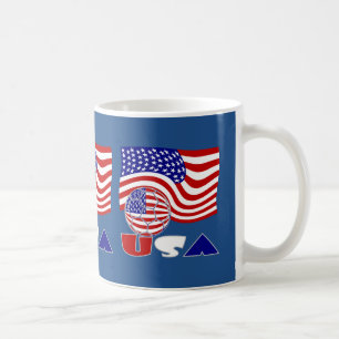 USA:s flagga USA Fotboll Blå Bakgrund Kaffemugg