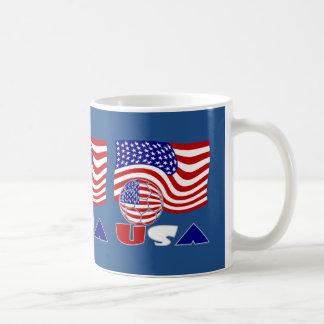USA:s flagga USA Fotboll Blå Bakgrund Kaffemugg
