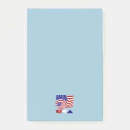 USA:s flagga USA Fotboll Blå Bakgrund Post-it Block