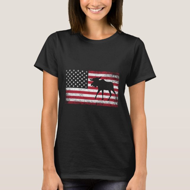 USA:s Flagga USA Patriotic 4 juli T Shirt (Framsida)