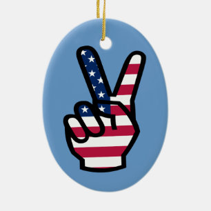 USA:s flaggstat Julgransprydnad Keramik